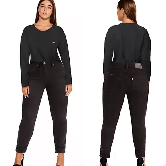 Levi's Women's NWOT Black Stretch 721 High Rise Skinny Jeans Plus Size 24W - Picture 1 of 10